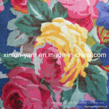 Tissu de lin de mélange de coton d&#39;impression pour le vêtement / rideau / tapisserie d&#39;ameublement